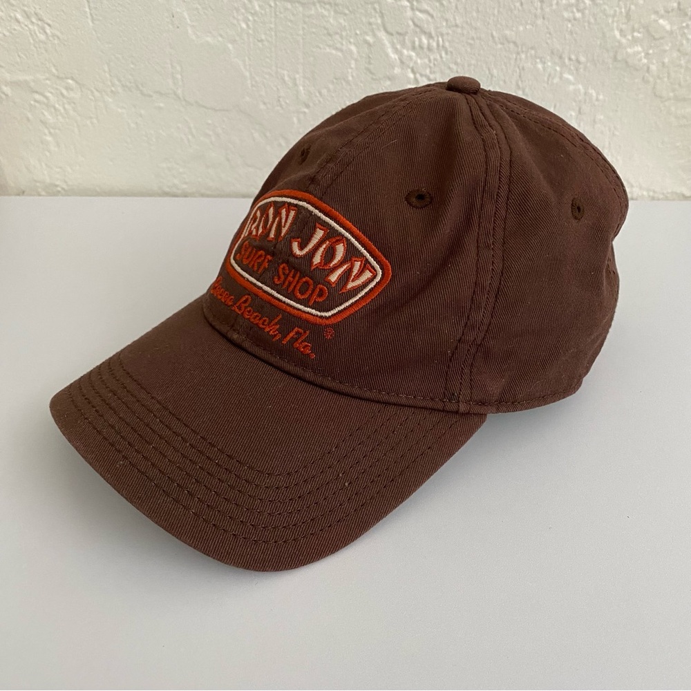 Beach Hat Ron Jon Surf Shop Cocoa Beach Florida Brown Full Badge Cap
